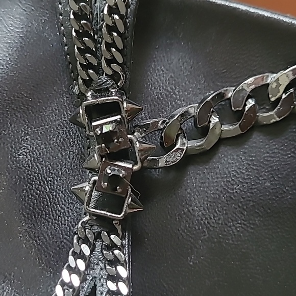 Barbara Bui Black Sandals with Black Chains and Details Size 38 - Picture 5 of 7